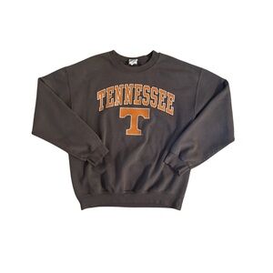 Tennessee Logo Crewneck Sweatshirt - Charcoal with Orange Lettering